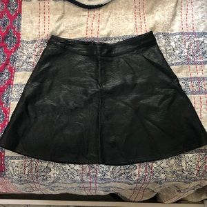 Faux Leather Skater Skirt